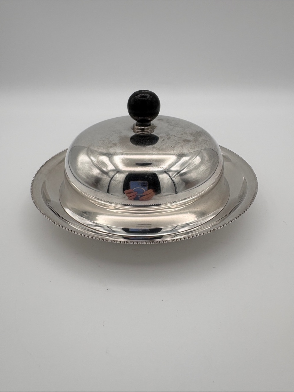 Vintage Wm A Rogers Silver Plate Butter Dish Glass Insert